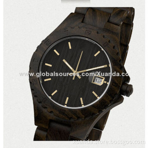 Popular ebony wooden watch, new design purple calendar ROX style